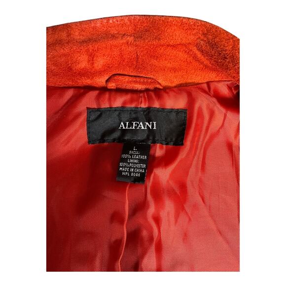 Motto Chic Leather Biker Jacket Alfani Burnt Orange Women’s Large Zip Pockets - Picture 6 of 10